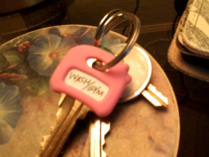 My pretty new pink Laundry/Gym key.